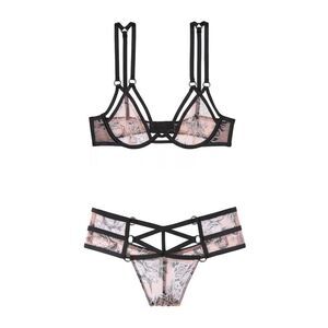 Victoria's Secret Plunge Bra Sz 34D & Panties Sz‎ M - Ringmaster Floral